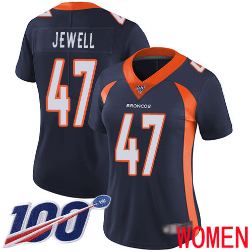 Women Denver Broncos #47 Josey Jewell Navy Blue Alternate Vapor Untouchable Limited Player 100th Season Football NFL Jersey